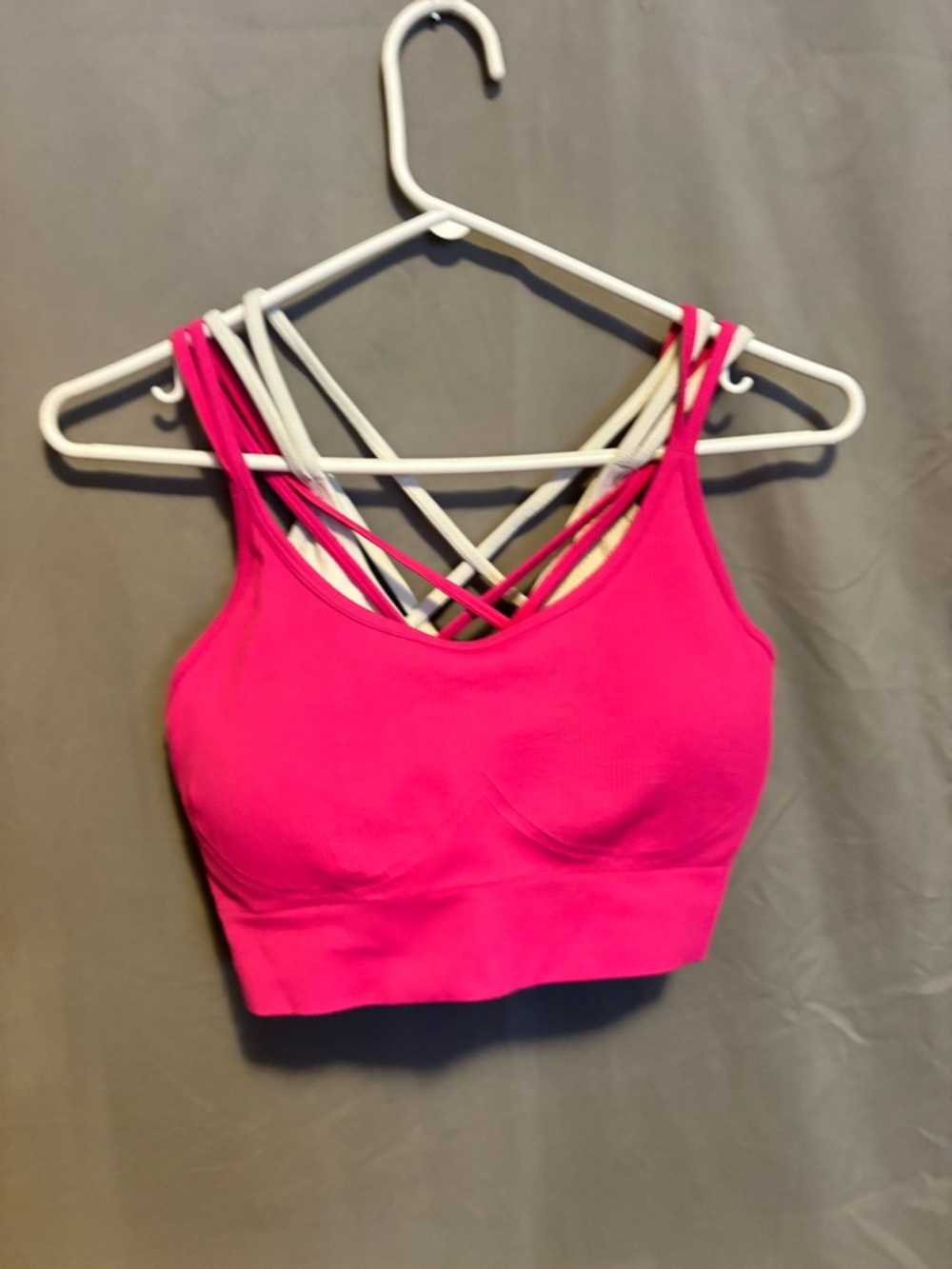 Women’s Two Pack Strappy Pink & White Comfort Bralettes